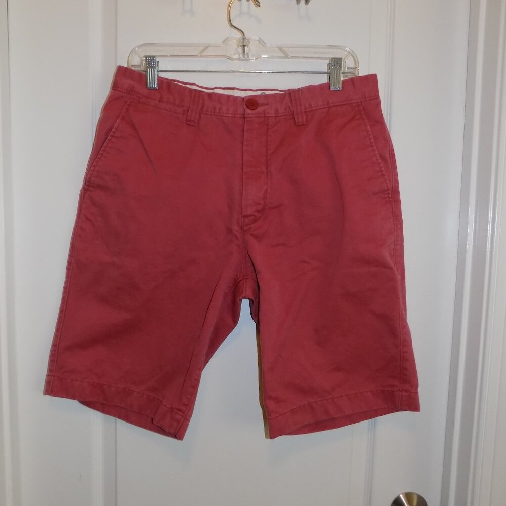 Mens BODEN Light Red Chino Khaki Shorts Sz 34 Flat Front Excellent Cond
